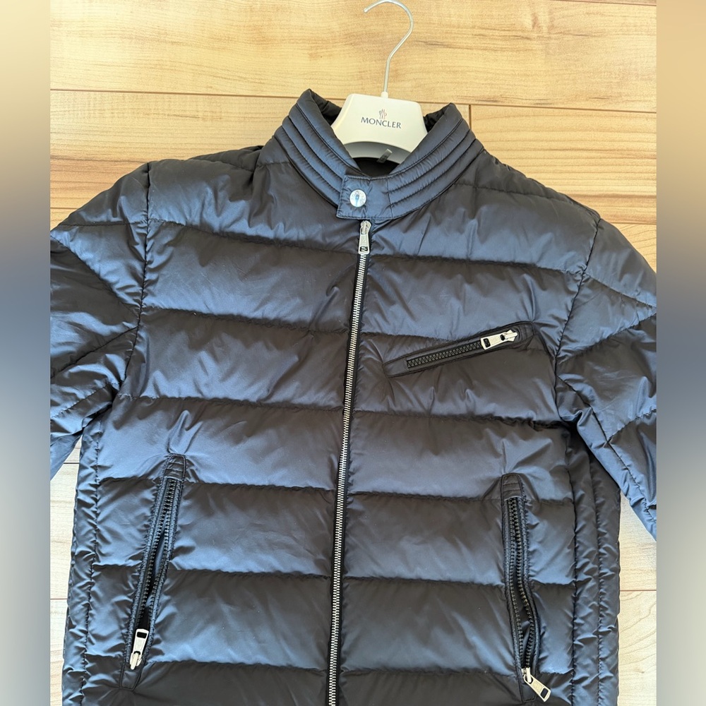 Men’s Moncler Black Matte Biker Puffer Jacket M sz 3 - Picture 7 of 16